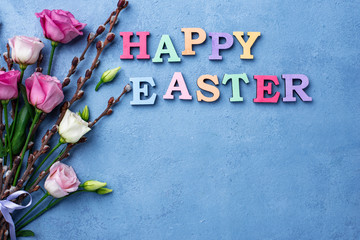 Happy Easter text from colorful letters