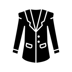 Office jacket black icon, concept illustration, vector flat symbol, glyph sign.