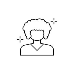 Hair, curly icon. Simple line, outline vector elements of beauty salon things for ui and ux, website or mobile application