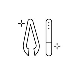 Tweezers icon. Simple line, outline vector elements of beauty salon things for ui and ux, website or mobile application