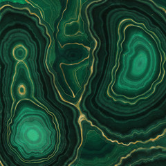 Green and Gold Agate Stone Texture - obrazy, fototapety, plakaty