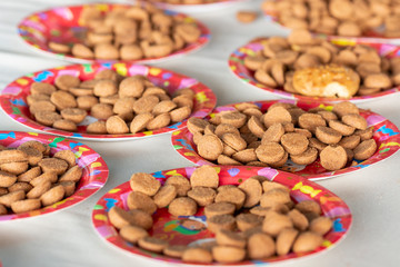 Typical Dutch snack food at a children's party celebrating Sinterklaas [Saint Nicolas]