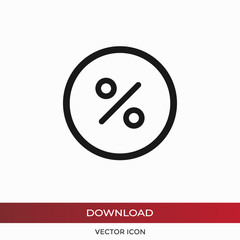 Percentage vector icon, discount symbol in modern design style for web site and mobile app