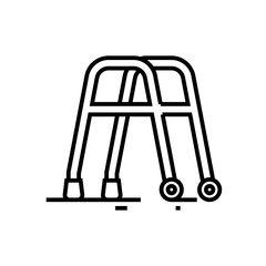 Walking helper line icon, concept sign, outline vector illustration, linear symbol.