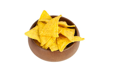 nachos, corn chips, isolated on white background