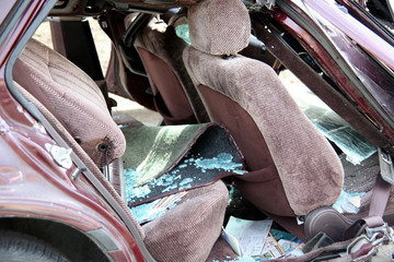 Car wreck and injury caused by a drunk driver.