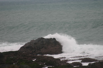 Storm view of the coast landscape of Kenting