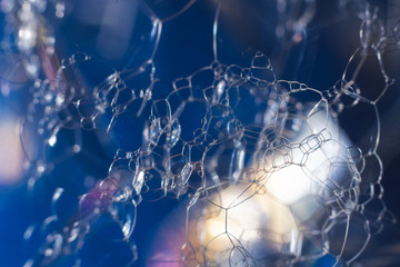 wallpaper of colorful soap bubbles in water