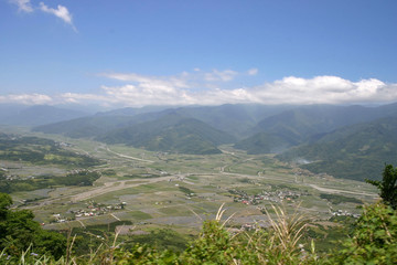 Fototapeta na wymiar High angle view of the Hualien country side landscape