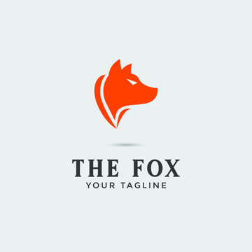 creative fox Animal Modern Simple Design Concept logo 
