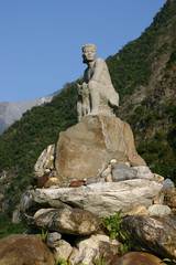 Sunny view of a sculpture at Taroko National Park