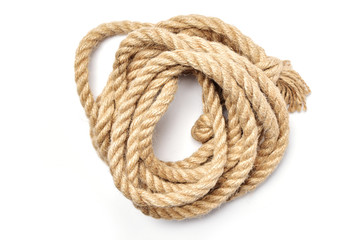 Rope is rolled into a ring above view.