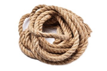 Thick strong rope is rolled into a ring