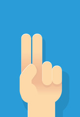 Grafik Geste Hand Schwur mit erhobenen Zeigefinger und Mittelfinger