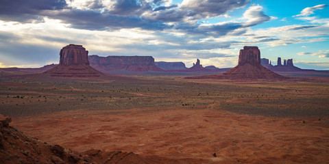 sunset at artists point in monument valley, usa