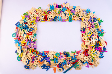 Colorful alphabet letter with educational concept.