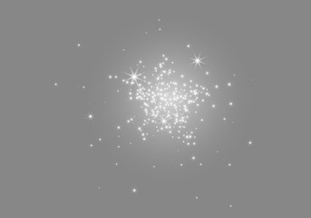 Light star spark, dust. Bright white sheer of the comet. Vector illustration isolated background.