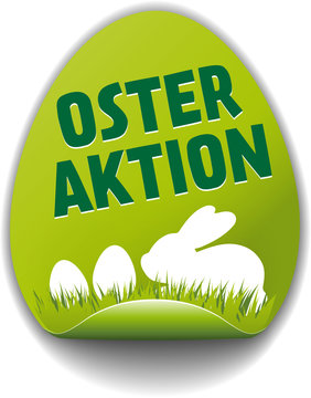gr&uuml;ner Button Osteraktion in Ei-Form