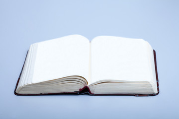 open book on white background