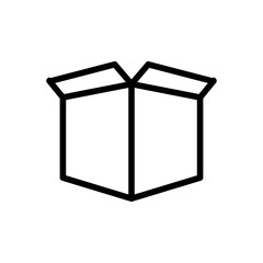 cardboard box icon vector. Thin line sign. Isolated contour symbol illustration