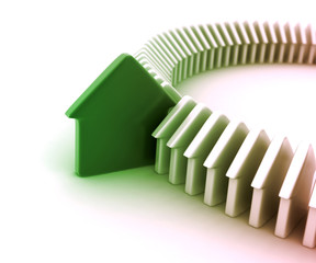 Eco and sustainable home concepts, original 3d rendering