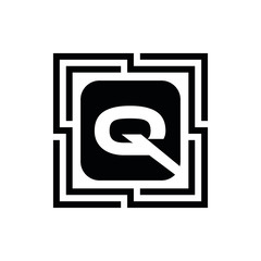 QQ Q letter logo design vector