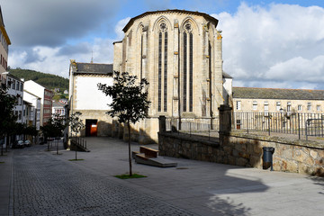 Fototapeta premium Church of San Francisco in the city of Vivero, in the province of Lugo, belonging to the parish of Santiago de Vivero, Galicia. Spain. Europe. September 30, 2019