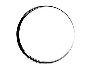 Grunge circle made of black paint on a white background.Grunge oval logo.