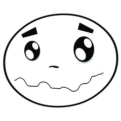 Vector illustration of a black and white face