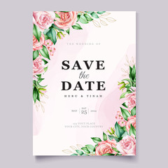 beautiful watercolor floral wedding invitation card template