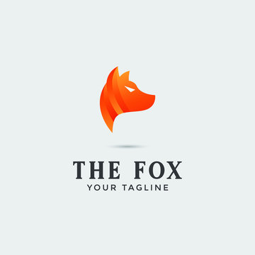 creative fox Animal Modern Simple Design Concept logo 