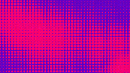 Dots halftone purple pink color pattern gradient texture with technology digital background. Pop art comics with nature graphic design.