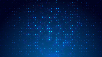 Dot  white blue pattern screen led light gradient texture background. Abstract  technology big data digital background. 3d rendering.