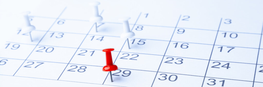 Tacks On Calendar Page/ 29th