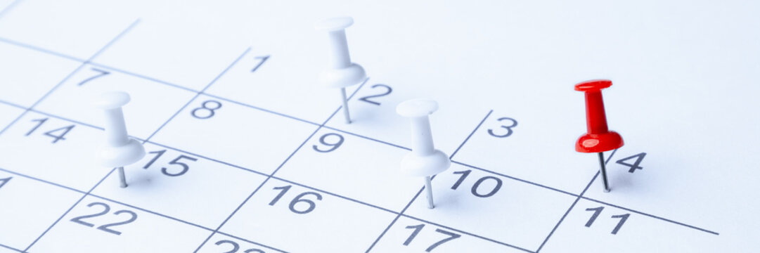 Tacks On Calendar Page/ 4th