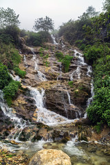 waterfalls landscape scenery sky clouds Mountain