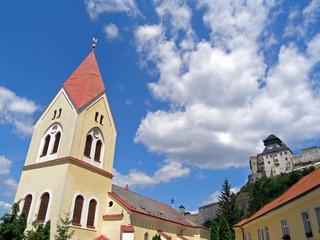 Fototapeta na wymiar Medieval Trencin Castle in western Slovakia