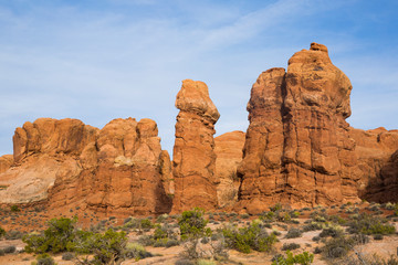 Fototapeta na wymiar Totem rock formation at Arches National Park, Utah, USA