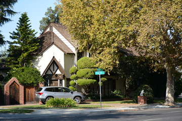 SAN JOSE, CALIFORNIA, USA - October 11, 2019: Street view in the neighborhood