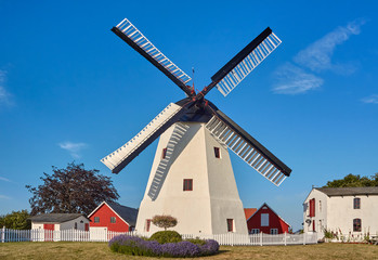 Aarsdale Windmill constructed in 1877, Bornholm island, Denmark.