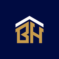 Initial Letters BH House Logo Design