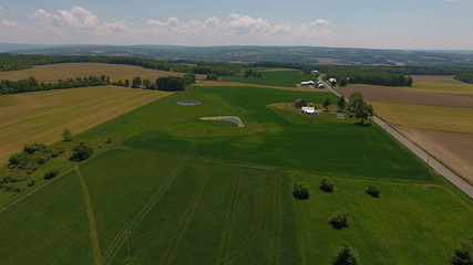 Naklejka premium Aerial view of Finger Lakes countryside