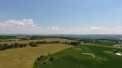 Fototapeta na wymiar Aerial view of Finger Lakes countryside