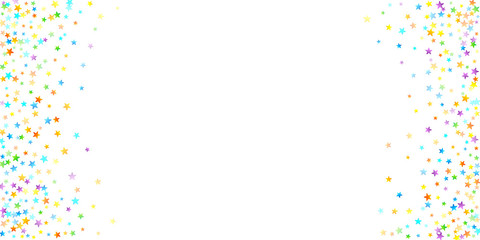 Rainbow Festive Confetti. Carnival Star Falling.