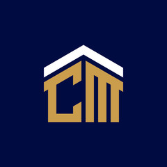 Initial Letters CM House Logo Design