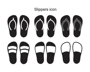 Slippers icon template black color editable. Slippers icon symbol Flat vector illustration for graphic and web design.