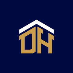 Initial Letters DH House Logo Design