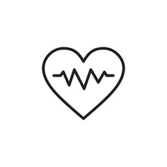 The heart and cardiogram icon template black color editable. The heart and cardiogram icon symbol Flat vector illustration for graphic and web design.