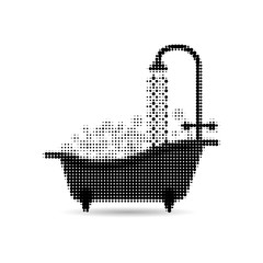 Bathtub Abstract halftone. Vector element, icon. Isolated background.