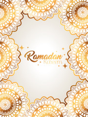 ramadan kareem poster with mandalas decoration